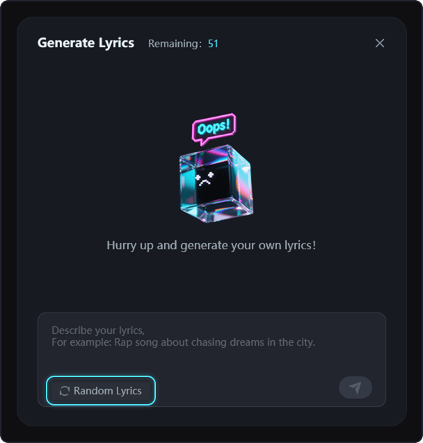 generate lyrics step 2